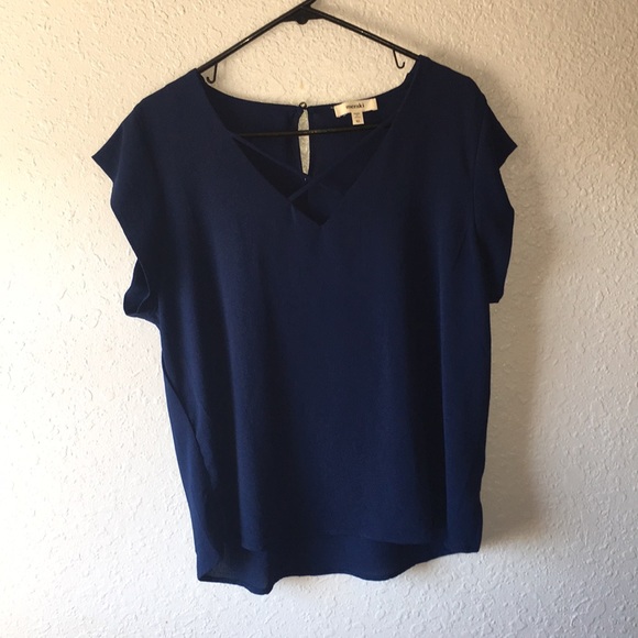 meraki Tops - Meraki Navy Blue Blouse